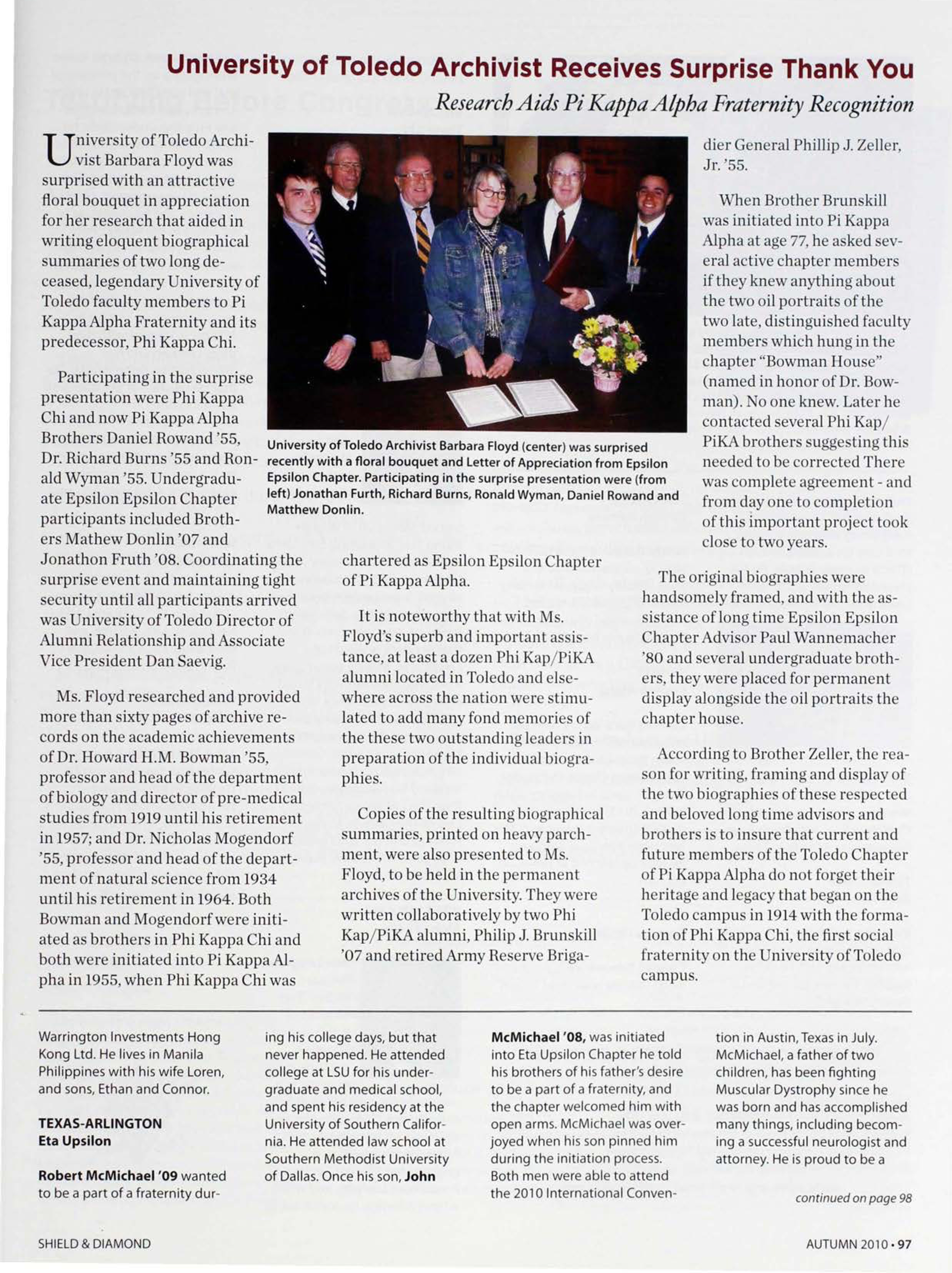 University of Toledo Archivist Receives Surprise Thank You